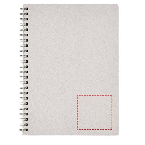 Standskizze: Druckverfahren Tampondruck auf Position „unten rechts“ – Bianco A5 Spiralnotizbuch