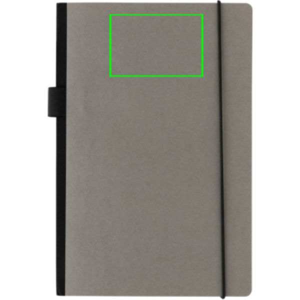 Standskizze: Druckverfahren CO2 Gravur auf Position „Artikel Vorderseite oben“ – XD Collection A5 Deluxe Hardcover Notizbuch, bedruckbar mit Logo