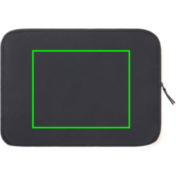 Standskizze: Druckverfahren Digital Transfer auf Position „Artikel Rückseite (max. 200 x 160 mm)“ – KENTO URBAN Laptop-Sleeve 15,6" aus RCS-recyceltem Nylon mit Logo-Werbeanbringung