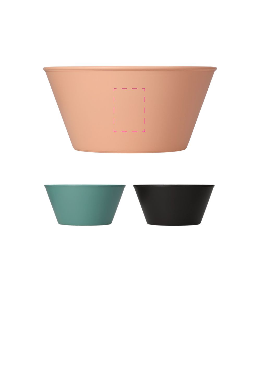 Standskizze: Druckposition „mittig (max. 25×35 mm)“ – Mehrwegbecher ToGo 620 ml