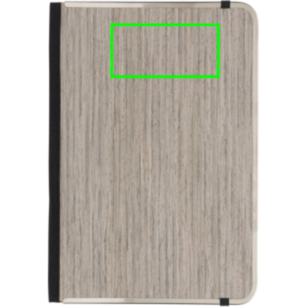 Standskizze: Druckverfahren Tampondruck auf Position „Artikel Rückseite oben“ – XD Collection Treeline A5 Notizbuch mit Holzeinband – mit Logo bedruckbar