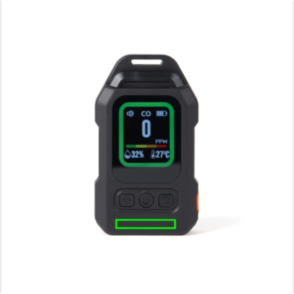 Standskizze: Druckverfahren Tampondruck auf Position „Artikel Vorderseite unten (max. 35 x 6 mm)“ – Nordic Drift Everest tragbarer CO-Detektor mit 100-dB-Alarm und Farbdisplay, bedruckbar