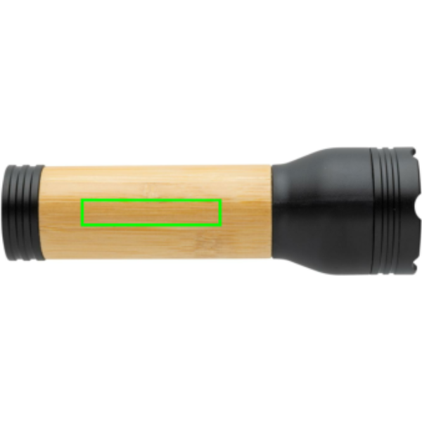 Standskizze: Druckverfahren Tampondruck auf Position „Taschenlampe“ – Lucid 3W USB-Taschenlampe aus Bambus und recyceltem ABS – mit Logo bedruckbar
