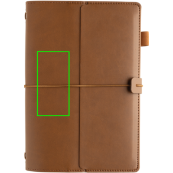 Standskizze: Druckverfahren CO2 Gravur auf Position „Artikel Vorderseite links (max. 40 x 80 mm)“ – XD Collection Daily Notes Binder – nachfüllbares 3-in-1 PU-Notizbuch mit Logo