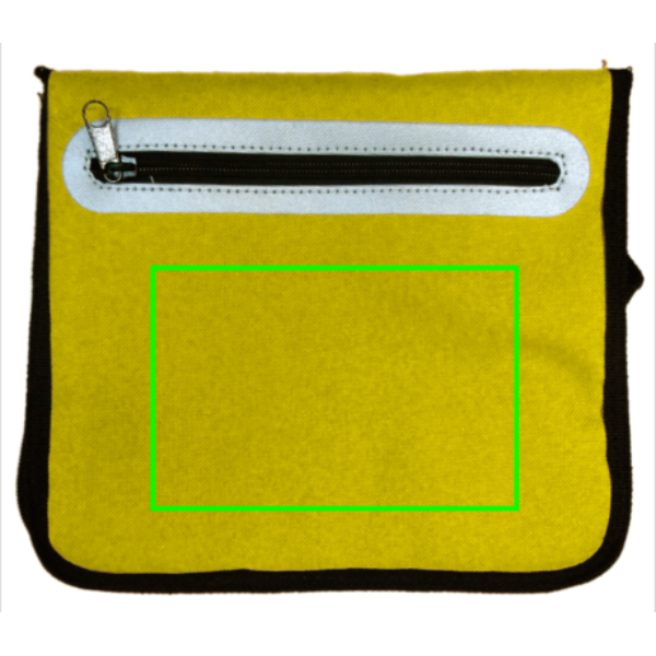 Standskizze: Druckverfahren Digital Transfer auf Position „Artikel oben (max. 150 x 100 mm)“ – XD Collection Kühltasche faltbar 600D mit Isolier-Innenseite — bedruckbar