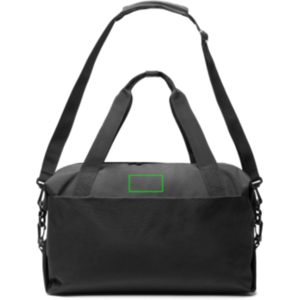 Standskizze: Druckverfahren Digital Transfer auf Position „Artikel Vorderseite oben (max. 100 x 50 mm)“ – KENTO Urban Weekender aus RCS-recyceltem Nylon, mit Logo veredelbar