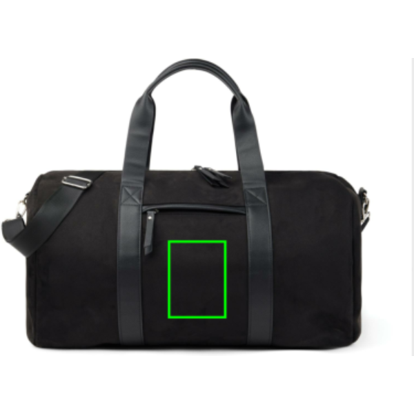 Standskizze: Druckverfahren Siebdruck Transfer auf Position „Artikel Vorderseite unten“ – VINGA Marlow Wochenendtasche aus RCS-recyceltem Polyester (46 %) mit Logo-Druck