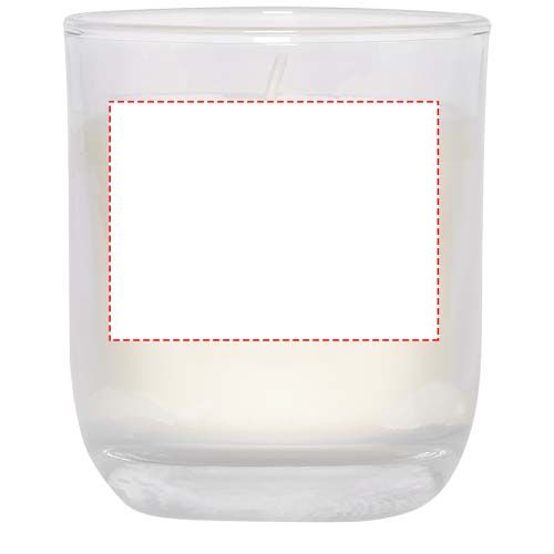 Standskizze: Druckverfahren Digital-Sticker auf Position „Kerze (max. 55 x 40 mm)“ – Wellmark Discovery 250 ml Handseifenspender und 150 g Duftkerze im Set