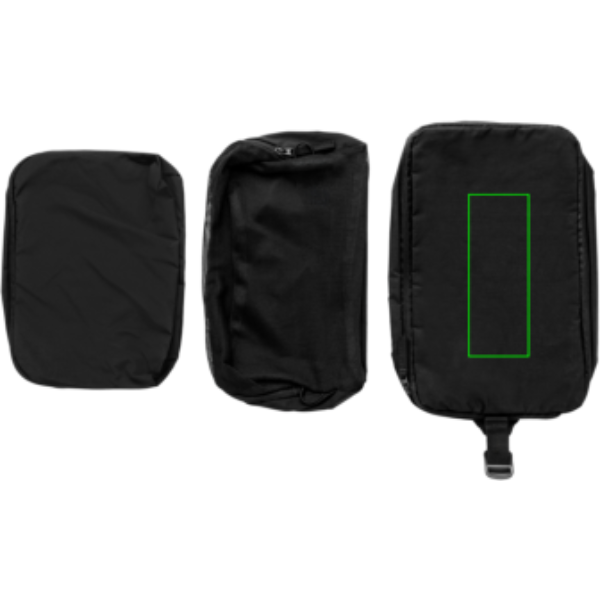 Standskizze: Druckverfahren Digital Transfer auf Position „Artikel Rückseite (max. 60 x 160 mm)“ – XD Xclusive KENTO URBAN Packing Cube Set 3-teilig aus RCS-recyceltem Nylon mit Logodruck