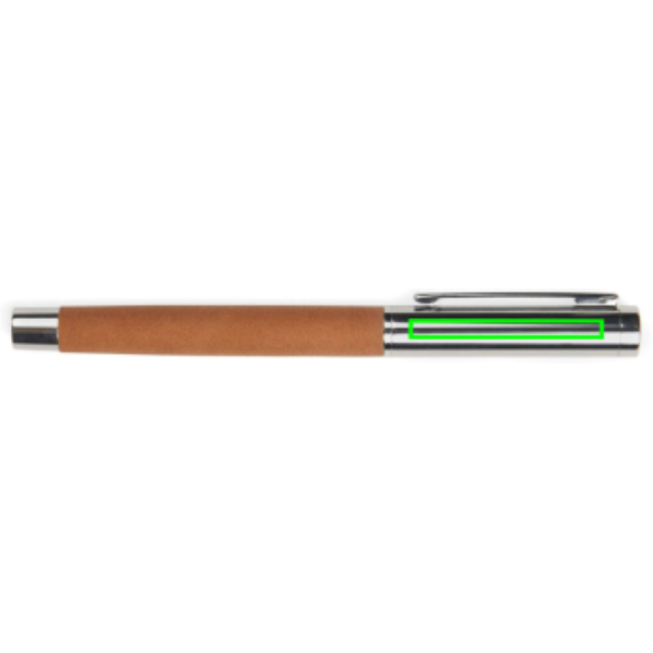 Standskizze: Druckverfahren Tampondruck auf Position „neben dem Clip (max. 45 x 5 mm)“ – VINGA Bosler Kugelschreiber aus RCS-recyceltem Edelstahl, gravierbar