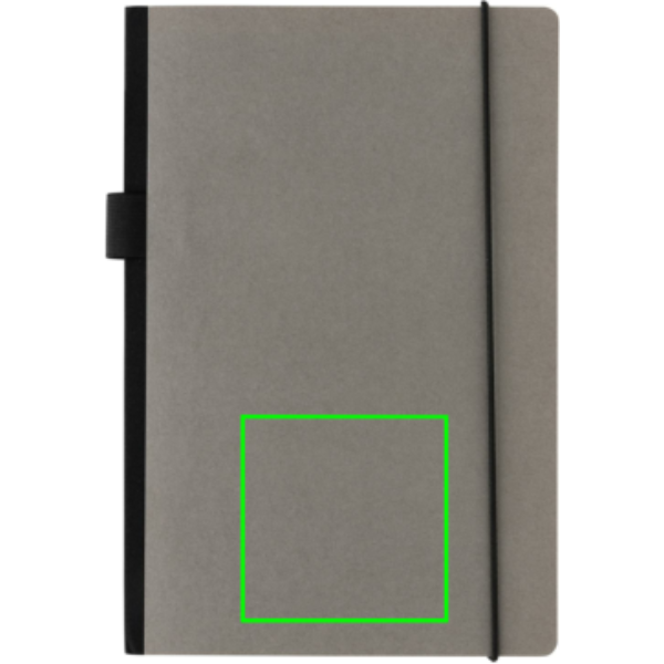 Standskizze: Druckverfahren CO2 Gravur auf Position „Artikel Vorderseite unten“ – XD Collection A5 Deluxe Hardcover Notizbuch, bedruckbar mit Logo