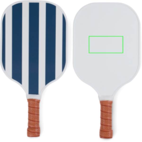 Standskizze: Druckverfahren Tampondruck auf Position „Schläger (max. 80 x 40 mm)“ – VINGA Lagoa Pickleball-Set FSC-Sperrholz mit Tampondruck