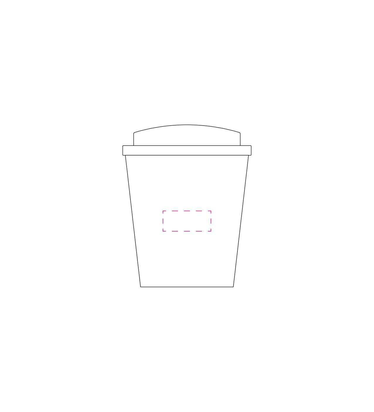 Standskizze: Druckposition „seitlich quer (max. 35×15 mm)“ – Kaffeebecher PremiumPlus small 250ml – doppelwandiger To-Go-Becher