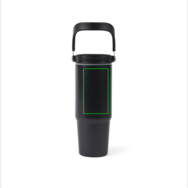 Standskizze: Druckverfahren 360°-Rundum-Lasergravur auf Position „Artikel Vorderseite oben“ – VINGA Eos Trek 880 ml Vakuumflasche aus recyceltem Edelstahl (RCS)