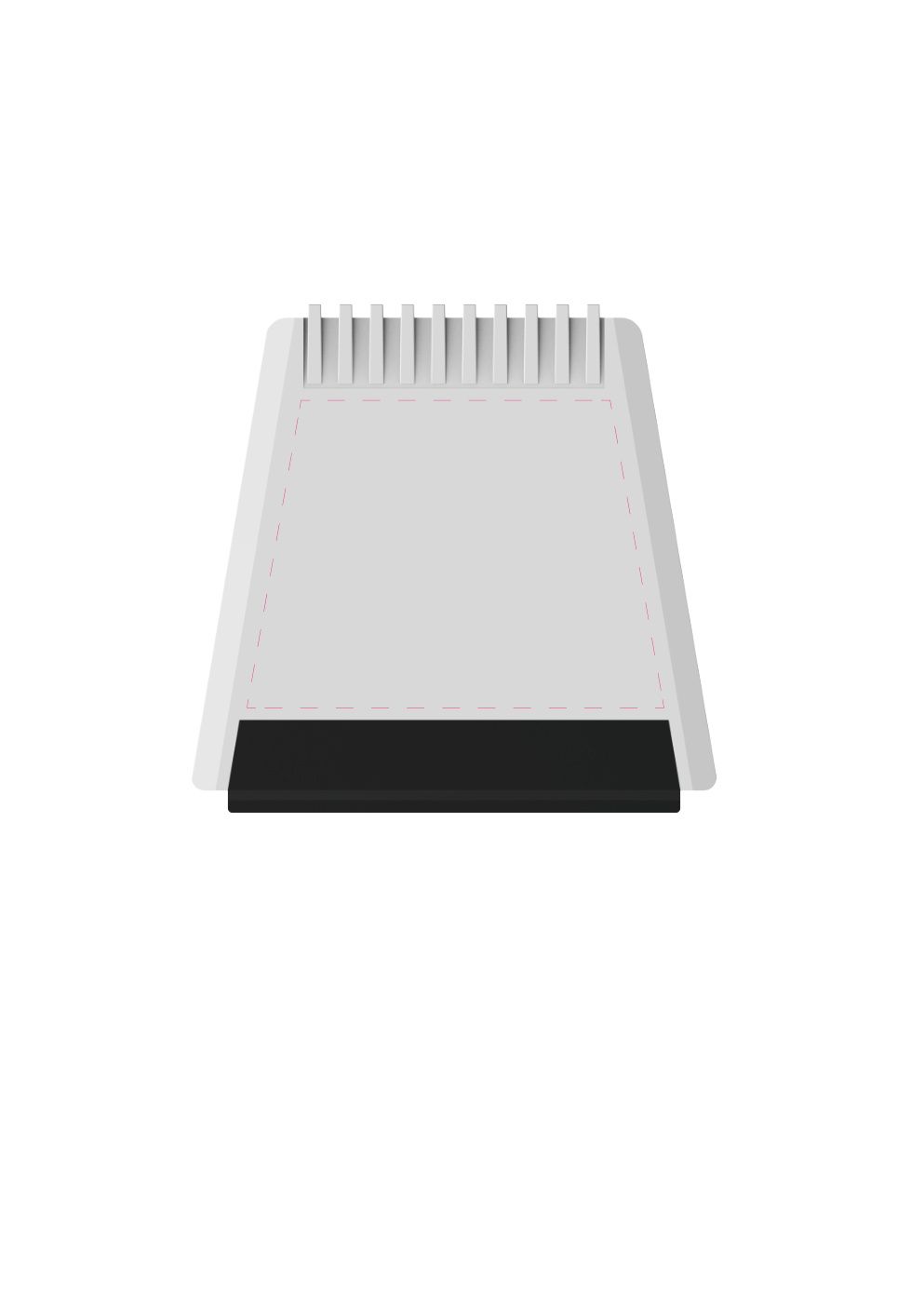 Standskizze: Druckposition „mittig (max. 95×70 mm)“ – Eiskratzer mit Wasserabstreifer – Kunststoff, 120 × 114 mm