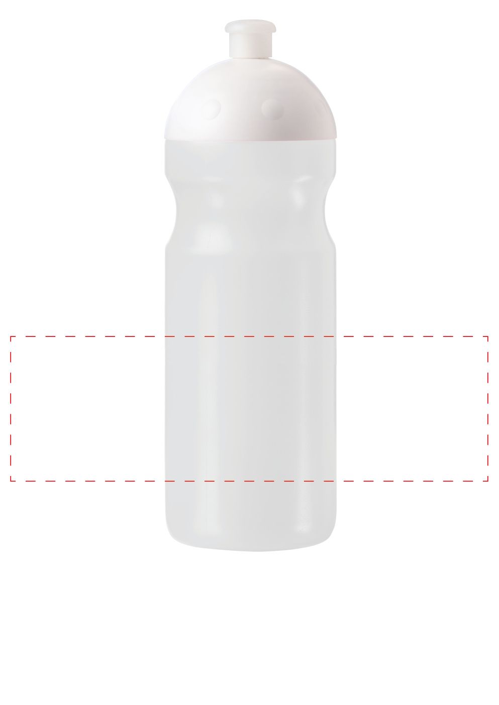 Standskizze: Druckposition „rundrum (max. 61×201 mm)“ – Trinkflasche Fitness 0,7 l – Kunststoff mit Saugverschluss