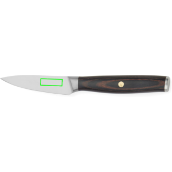 Standskizze: Druckverfahren Lasergravur auf Position „Messer (max. 30 x 10 mm)“ – VINGA Tara Schälmesser aus 5Cr15Mov-Edelstahl mit Pakkaholz-Griff
