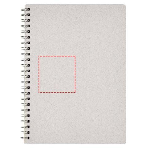 Standskizze: Druckverfahren Tampondruck auf Position „Vorderseite“ – Bianco A5 Spiralnotizbuch