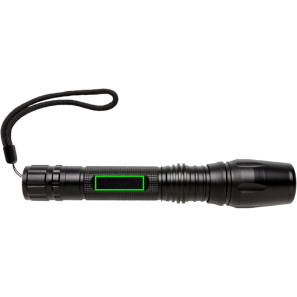 Standskizze: Druckverfahren Doming auf Position „Artikel Vorderseite“ – XD Collection 10W Cree LED-Taschenlampe aus Aluminium mit Logo-Veredelung
