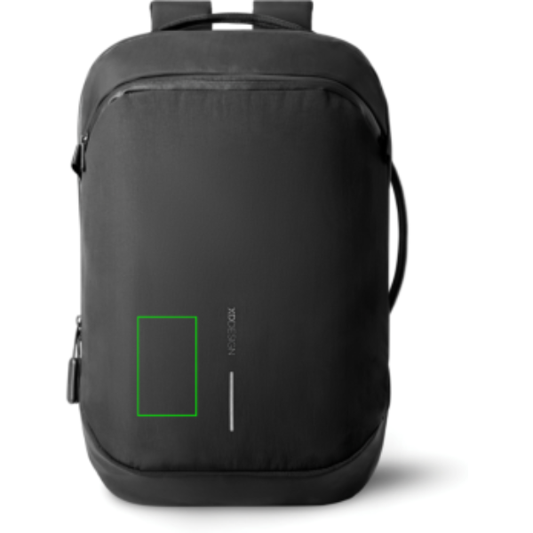 Standskizze: Druckverfahren Digital Transfer auf Position „Artikel Vorderseite links (max. 60 x 100 mm)“ – XD Design Bobby Air Rucksack mit 16-Zoll-Laptopfach