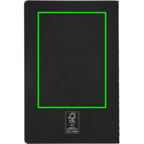 Standskizze: Druckverfahren Siebdruck Transfer auf Position „Artikel Rückseite oben“ – XD Collection A5 Softcover Notizbuch mit Logodruck