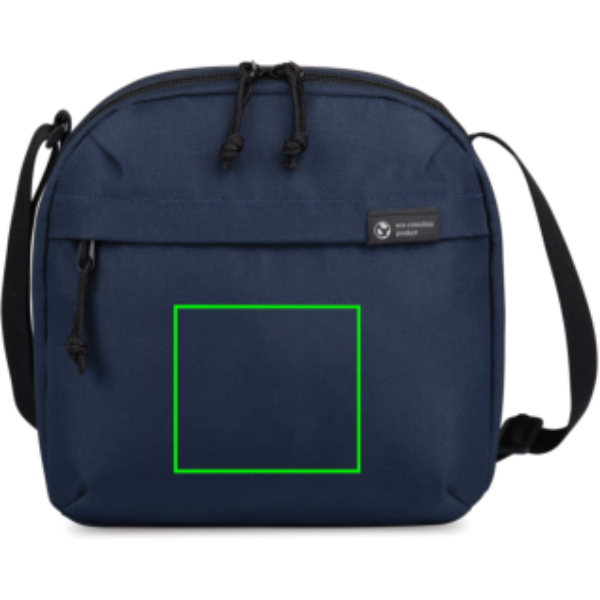 Standskizze: Druckverfahren Siebdruck Transfer auf Position „Artikel Vorderseite“ – XD Collection Renew AWARE rPET Lunch-Cooler für 9 Dosen, bedruckbar
