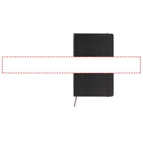 Standskizze: Druckverfahren Digitaldruck auf Papier auf Position „Papierband (max. 460 x 55 mm)“ – Moleskine Notizbuch und Stift Set