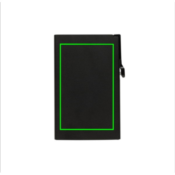 Standskizze: Druckverfahren Tampondruck auf Position „Artikel Rückseite“ – XD Collection Magnetischer RFID-Kartenhalter aus Aluminium für Smartphones
