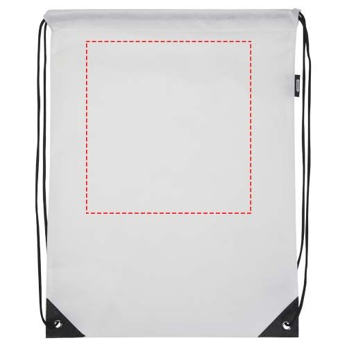 Standskizze: Druckverfahren DTF Transfer auf Position „Vorderseite (max. 220 x 230 mm)“ – Evergreen Sportbeutel aus recyceltem Non Woven 5 L