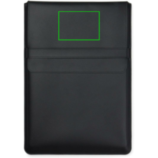 Standskizze: Druckverfahren Heißprägung auf Position „Artikel Vorderseite oben“ – VINGA Timo 14 Zoll Laptop-Sleeve aus 49 % recyceltem rPET — bedruckbar