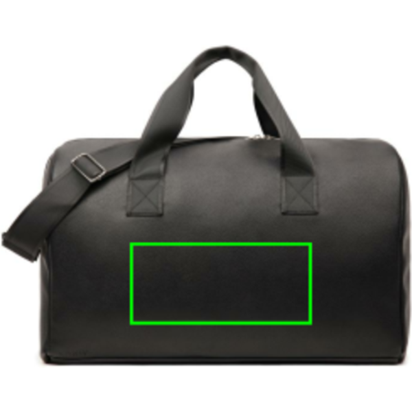 Standskizze: Druckverfahren Siebdruck Transfer auf Position „Artikel Rückseite“ – VINGA Bermond Wochenendtasche aus recyceltem PU, RCS-zertifiziert