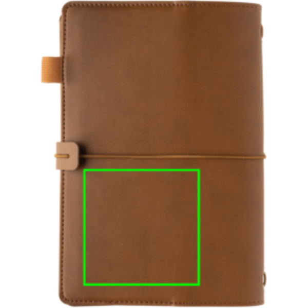 Standskizze: Druckverfahren CO2 Gravur auf Position „Artikel Rückseite unten“ – XD Collection Daily Notes Binder – nachfüllbares 3-in-1 PU-Notizbuch mit Logo