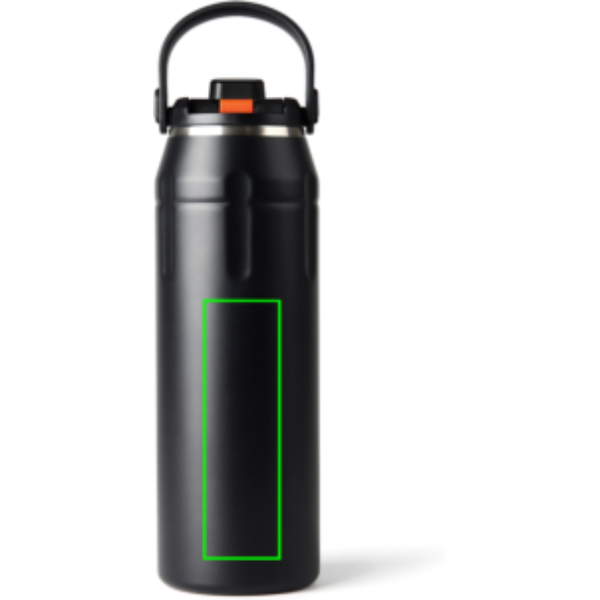 Standskizze: Druckverfahren Lasergravur auf Position „Artikel Rückseite“ – Nordic Drift trail Sportflasche 940 ml aus recyceltem RCS-Edelstahl, bedruckbar