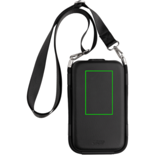 Standskizze: Druckverfahren Siebdruck Transfer auf Position „Artikel Rückseite (max. 50 x 80 mm)“ – Swiss Peak OSLO Hartschalen-Etui für Smartphone und Reisedokumente, mit Logo bedruckbar