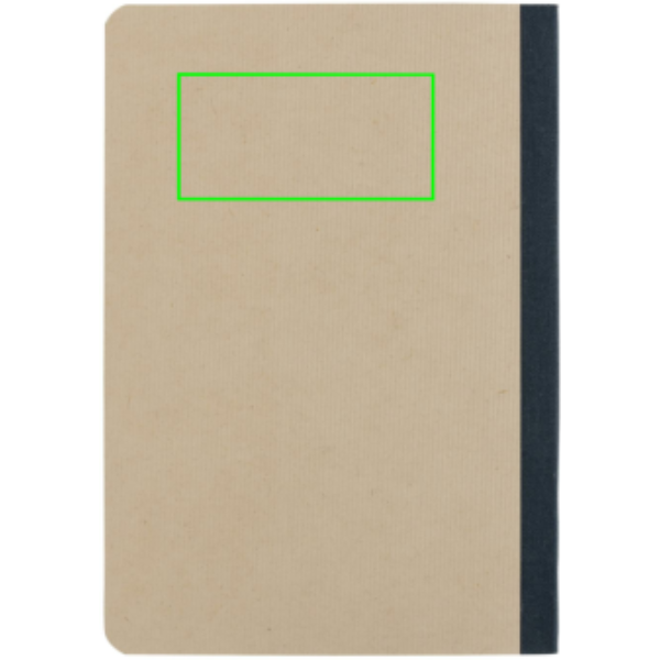 Standskizze: Druckverfahren Tampondruck auf Position „Artikel Rückseite oben (max. 80 x 40 mm)“ – Notizbuch Stylo A5 aus Zuckerrohrpapier — XD Collection