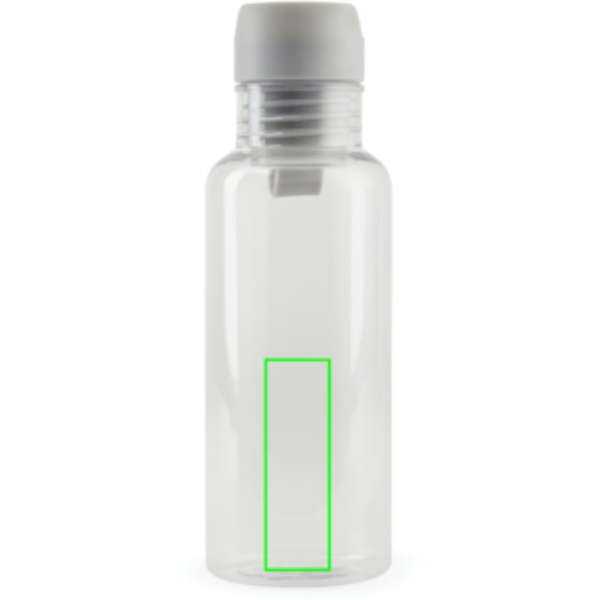 Standskizze: Druckverfahren Tampondruck auf Position „Artikel Vorderseite unten (max. 25 x 80 mm)“ – VINGA Balti 600 ml Trinkflasche aus RCS-recyceltem PET
