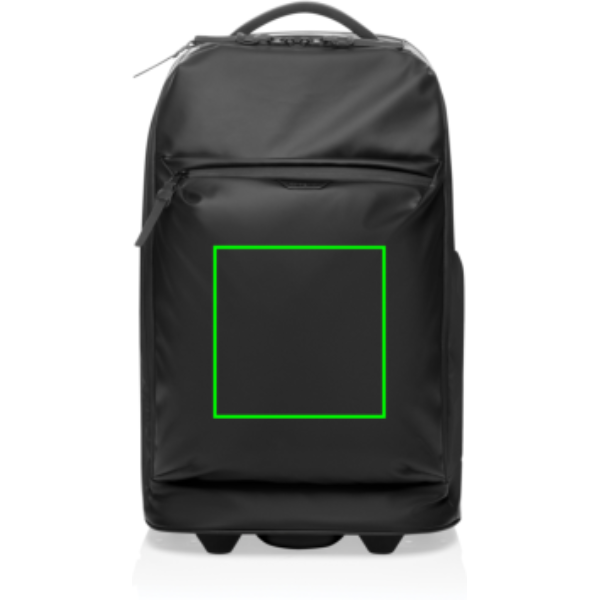 Standskizze: Druckverfahren Siebdruck Transfer auf Position „Artikel Vorderseite (max. 120 x 120 mm)“ – Swiss Peak OSLO RCS Rollrucksack im Handgepäckformat, 16-Zoll-Laptophülle, mit Logo bedruckbar