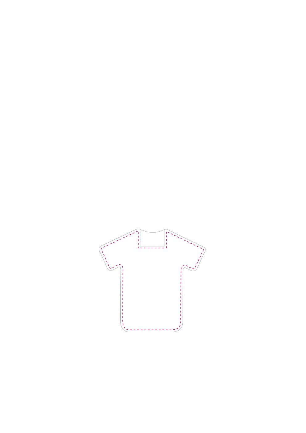 Standskizze: Druckposition „mittig Rückseite (max. 68×70 mm)“ – Mint-Spender Trikot – Bonbonspender im Trikot-Design