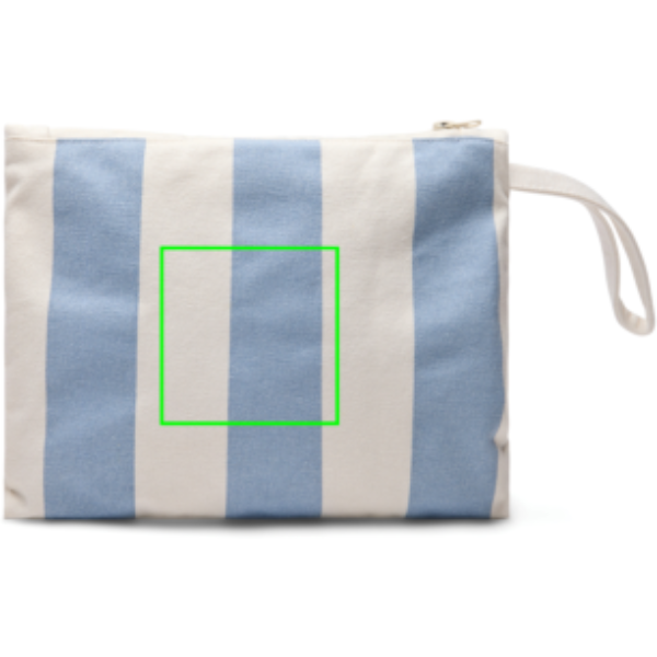 Standskizze: Druckverfahren Bestickung auf Position „Artikel Vorderseite (max. 100 x 100 mm)“ – VINGA Lagoa GRS Essentials-Bag aus recycelter Baumwolle, bestickbar