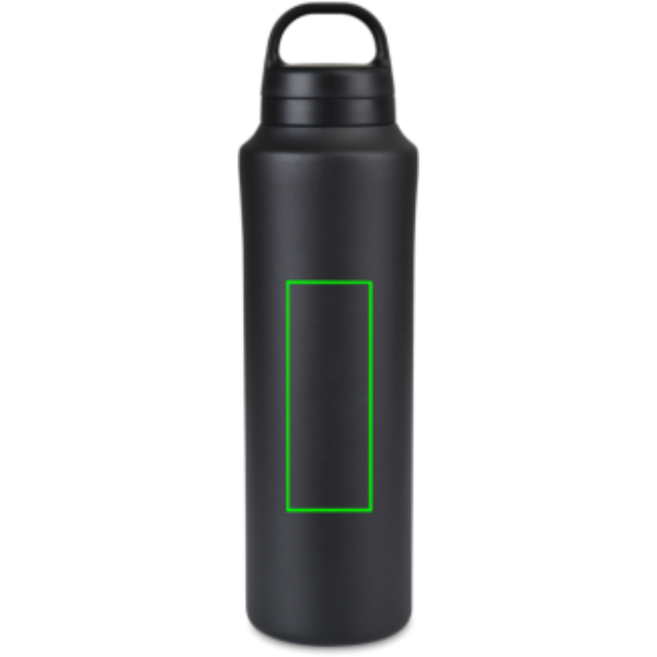 Standskizze: Druckverfahren Tampondruck auf Position „Artikel Vorderseite (max. 30 x 80 mm)“ – Aviana Rowan RCS Wasserflasche 740 ml aus recyceltem Edelstahl