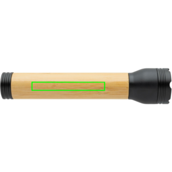 Standskizze: Druckverfahren Tampondruck auf Position „Taschenlampe“ – Lucid 5W USB-C Taschenlampe aus Bambus und recyceltem ABS (RCS) – mit Logo bedruckbar