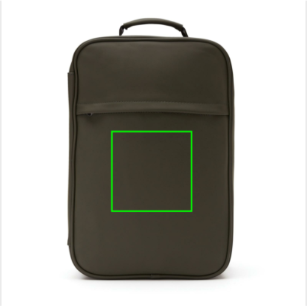 Standskizze: Druckverfahren Digital Transfer auf Position „Artikel Vorderseite unten“ – VINGA Baltimore Travel Rucksack 17 Zoll mit Logodruck