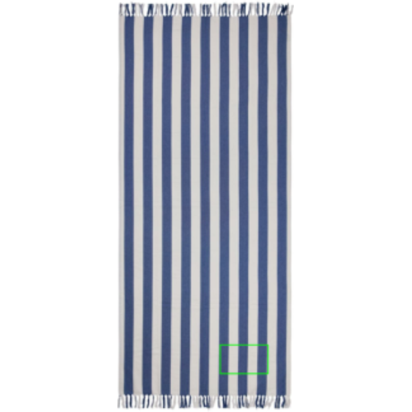 Standskizze: Druckverfahren Bestickung auf Position „Decke/Tuch“ – VINGA Ornos GRS Hamamtuch 180×80 cm, recycelte Baumwolle, bestickbar