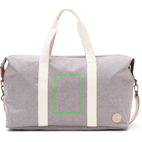 Standskizze: Druckverfahren Digital Transfer auf Position „Artikel Vorderseite“ – VINGA Sortino Wochenendtasche aus PET mit PU-Details, bestickbar