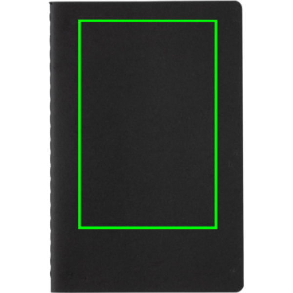 Standskizze: Druckverfahren Siebdruck Transfer auf Position „Artikel Vorderseite oben“ – XD Collection A5 Softcover Notizbuch mit Logodruck