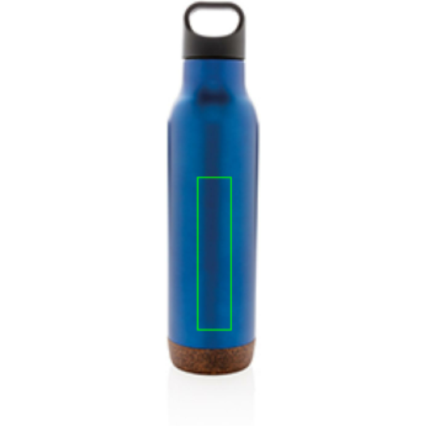 Standskizze: Druckverfahren Lasergravur auf Position „Artikel Vorderseite unten“ – XD Collection Vakuum-Flasche mit Kork 600 ml – auslaufsicher, gravierbar