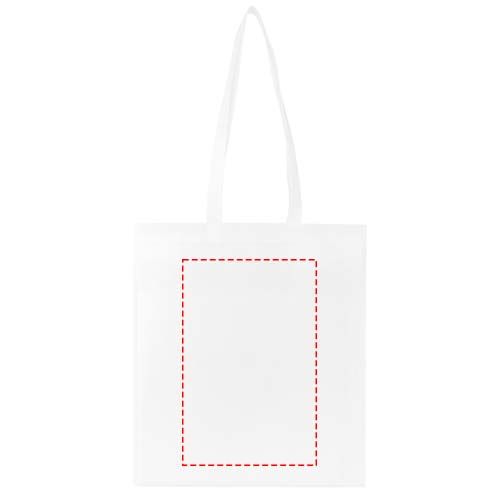 Standskizze: Druckverfahren DTF Transfer auf Position „Rückseite“ – Nonwoven Kongress-Tragetasche 6 L aus recyceltem Polyester