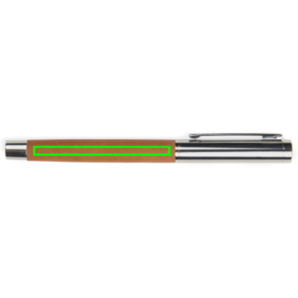 Standskizze: Druckverfahren CO2 Gravur auf Position „Schaft (max. 65 x 5 mm)“ – VINGA Bosler Kugelschreiber aus RCS-recyceltem Edelstahl, gravierbar