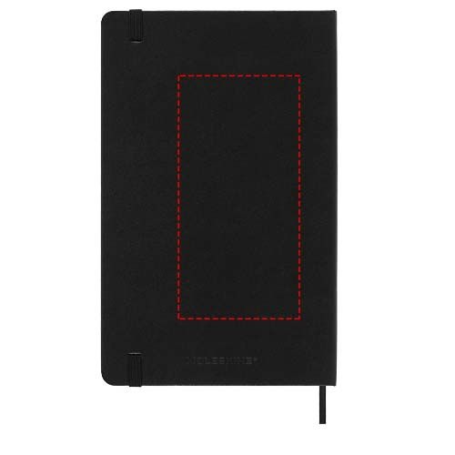 Standskizze: Druckverfahren Siebdruck auf Position „Rückseite“ – Moleskine Hardcover 12 Monate Wochenkalender L horizontal