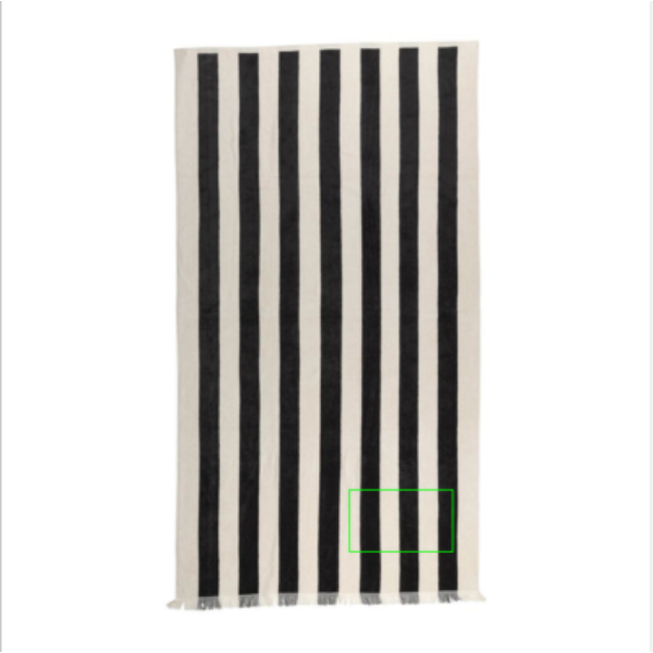 Standskizze: Druckverfahren Bestickung auf Position „Handtuch“ – Ukiyo Aware Yukari XL Strandtuch 100x180 cm aus recycelter Baumwolle